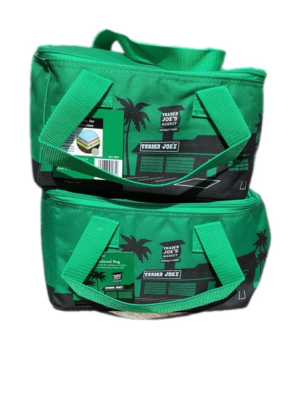Trader Joe Mini insulated Bag Green - Picture 1 of 3